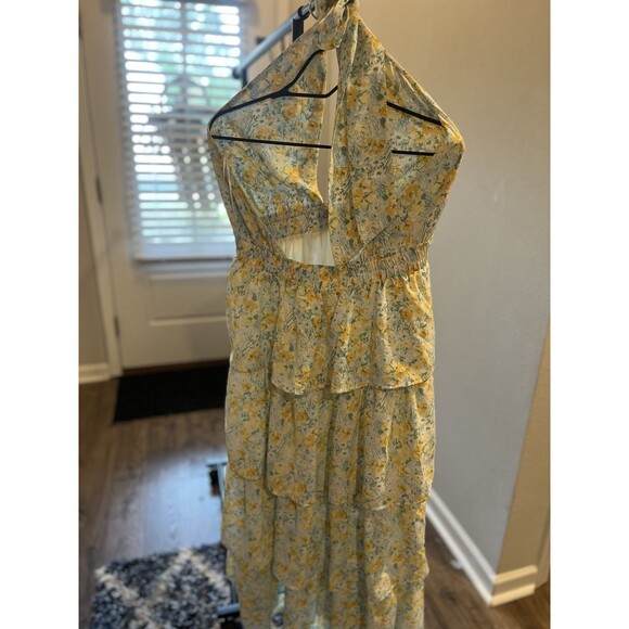 Floral Halter Maxi Dress- Large - Picture 3 of 9